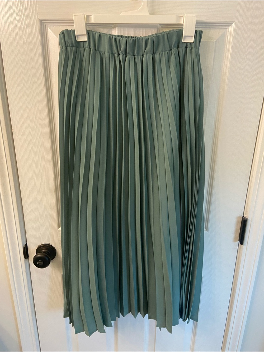 a new day Pleated Midi Skirt in Sage Green